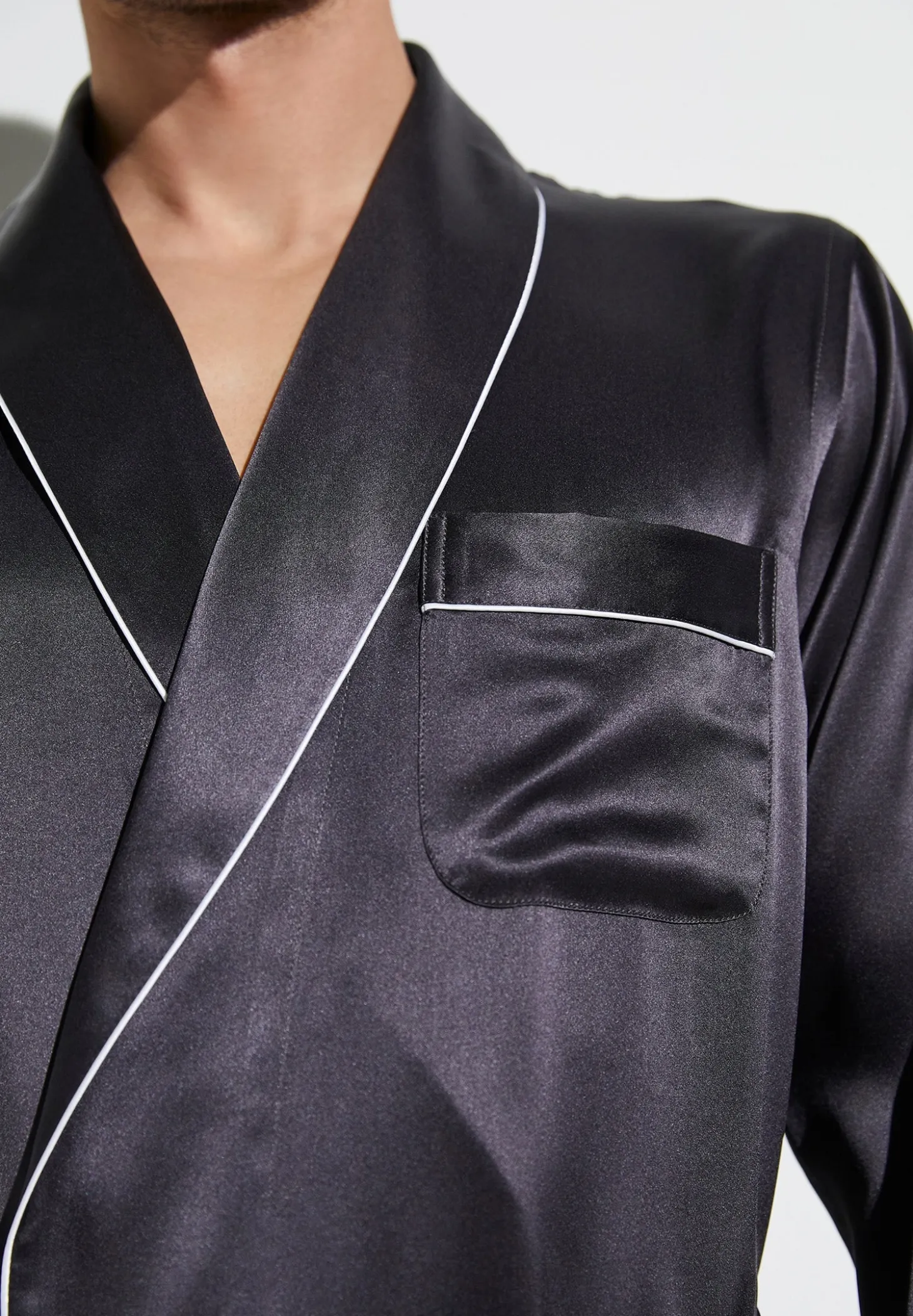 Homme Zimmerli Silk NightwearRobe de chambre longue - anthrazit