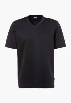 Homme Zimmerli Supreme Green CottonT-Shirt à manches courtes col en V - navy