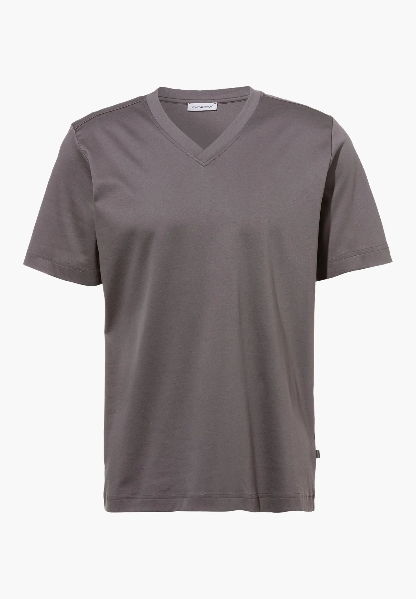 Homme Zimmerli Supreme Green CottonT-Shirt à manches courtes col en V - grey