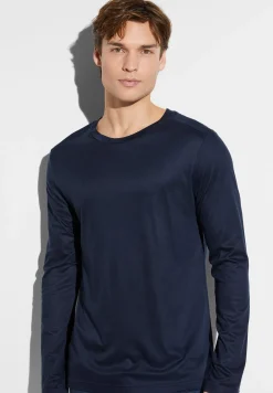 Homme Zimmerli Sustainable LuxuryT-Shirt à manches longues - twilight blue