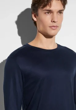 Homme Zimmerli Sustainable LuxuryT-Shirt à manches longues - twilight blue