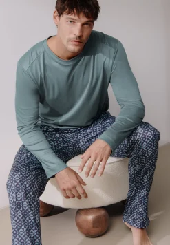 Homme Zimmerli Sustainable LuxuryT-Shirt à manches longues - jade