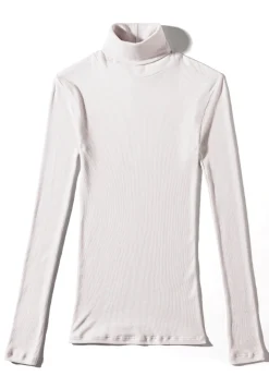 Femme Zimmerli Wool & SilkCol roulé à manches longues - dove