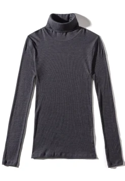 Femme Zimmerli Wool & SilkCol roulé à manches longues - anthrazit