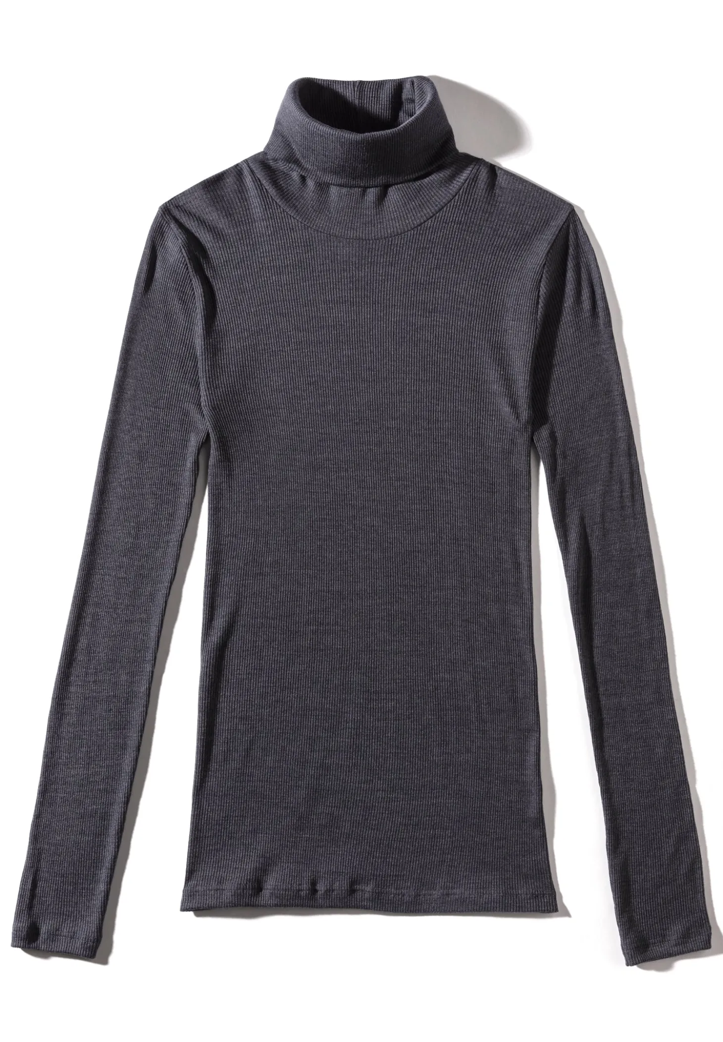 Femme Zimmerli Wool & SilkCol roulé à manches longues - anthrazit