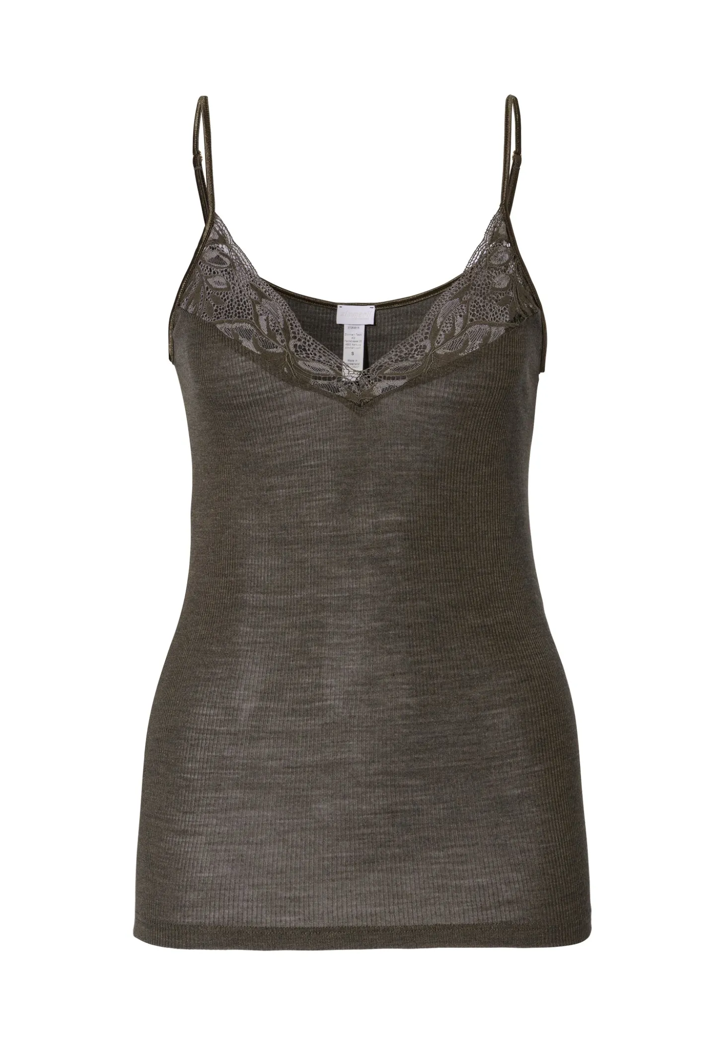 Femme Zimmerli Wool & SilkSpaghetti Top - black olive