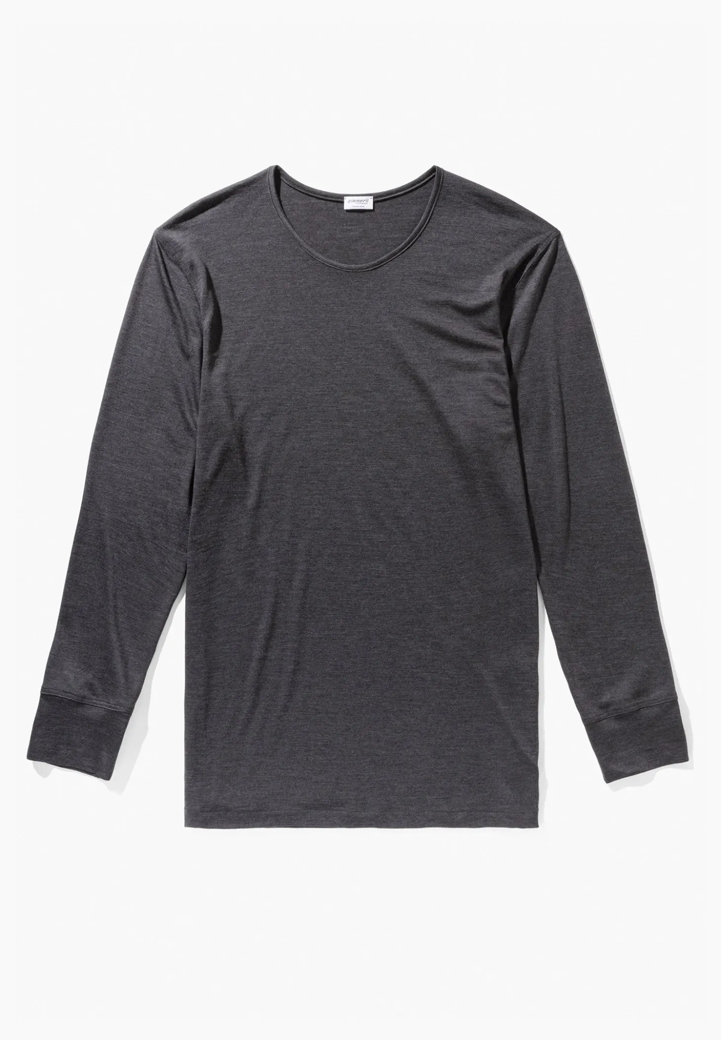 Homme Zimmerli Wool & SilkT-Shirt à manches longues - charcoal