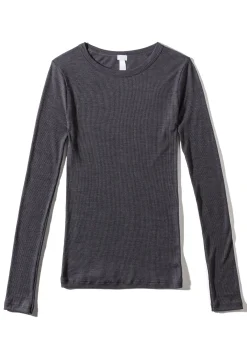 Femme Zimmerli Wool & SilkT-Shirt à manches longues - anthrazit