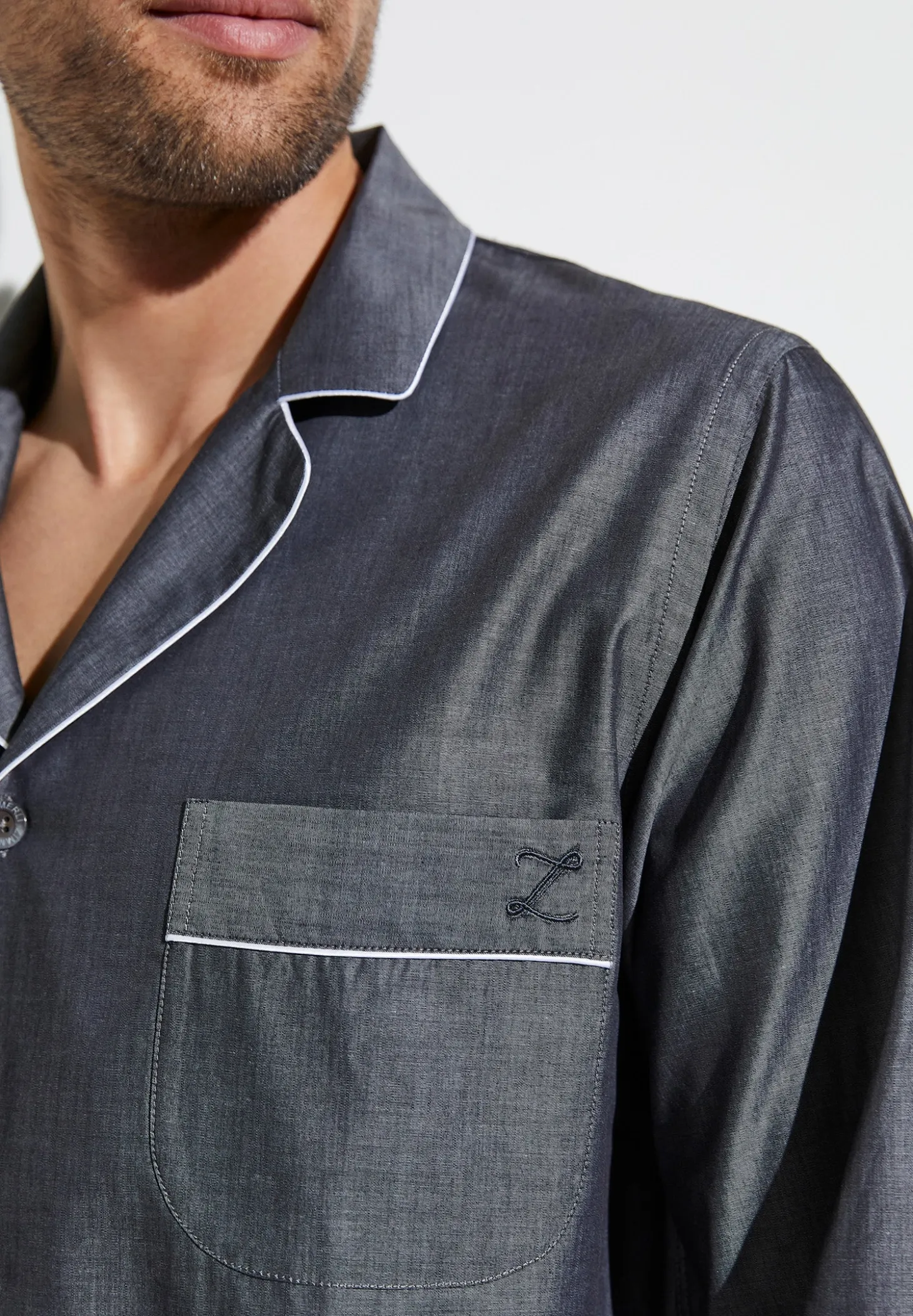Homme Zimmerli Woven NightwearPyjama longues - dark grey mélange